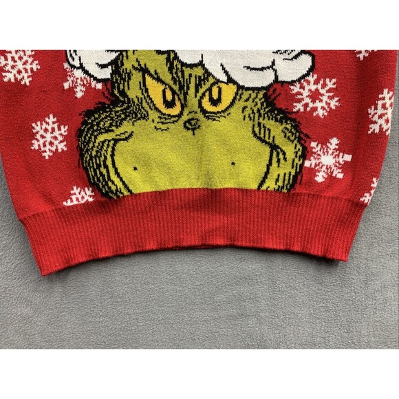 The Grinch 2023 Crew Neck Sweater Adults XL Red Graphic Knit MERRY CHRISTMAS - Picture 10 of 12